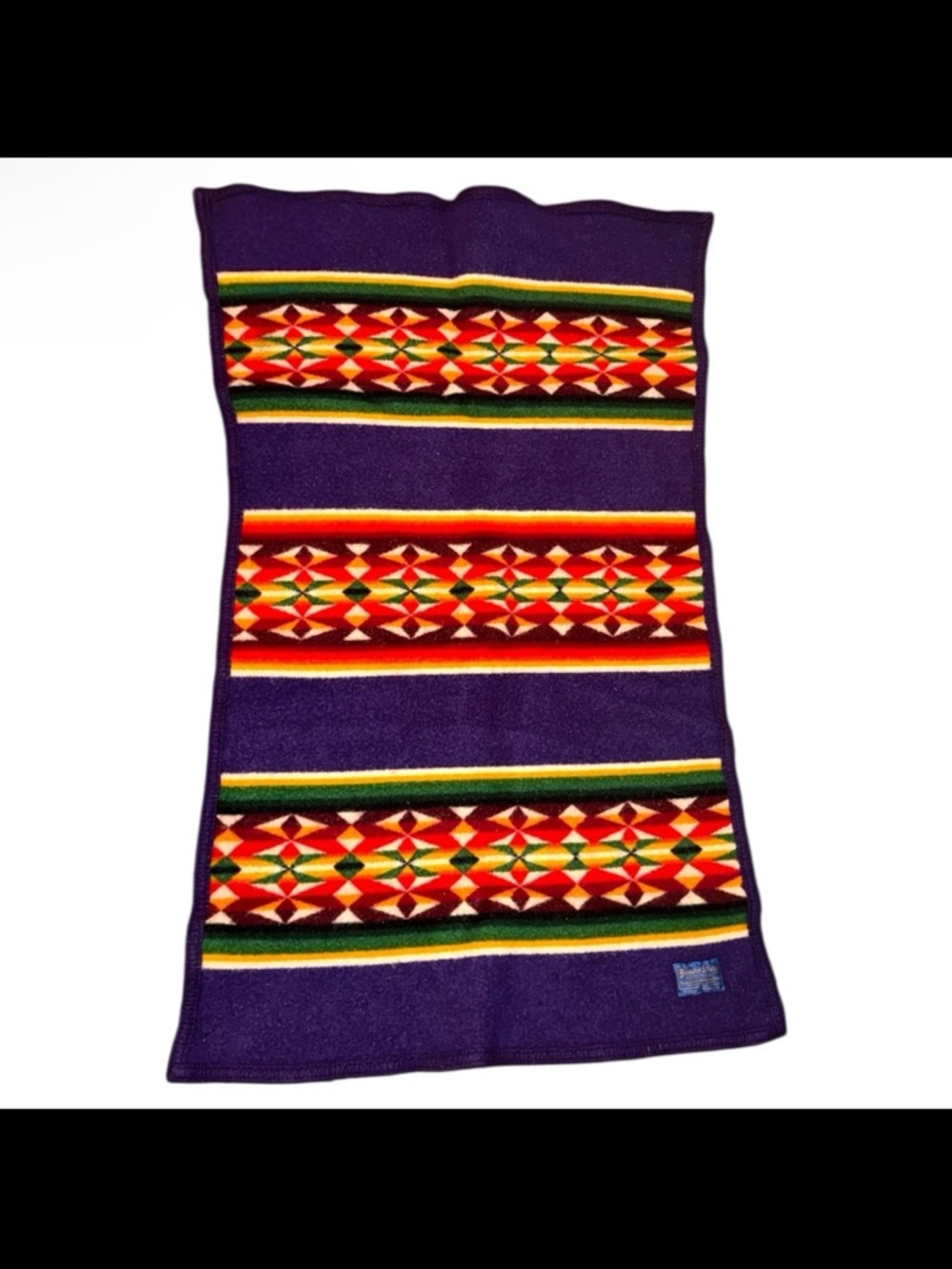 Pendleton Beaver State Wool 28x38 Lap Blanket Purple Aztec Crib Blanket